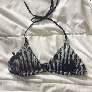 Black and Silver Bikini Top